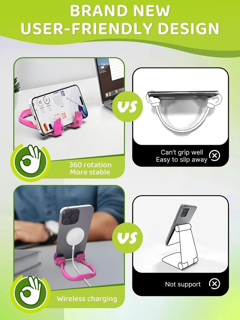 CALDEVER Valentines Day Gifts for Teens Girls Her Women Adults Cell Phone Stand: OK Gesture Phone Holder for Desk Funny Gifts for Kids Teenage Daughter Wife Mom Girlfriend Gadgets Trendy Stuff Ideas Hot Pink - Image 4